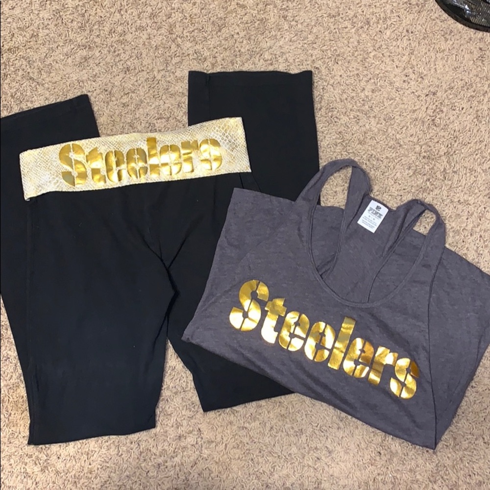 VS PINK Steelers Top/Bottom Set 🟡⚫️